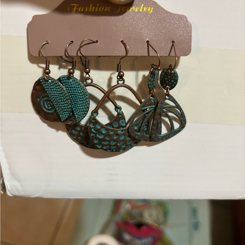 3 pair boho earrings